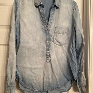 Distressed denim top